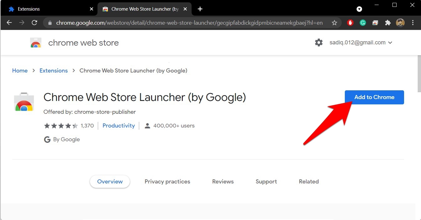 Add to Chrome Extension Chrome Web Launcher