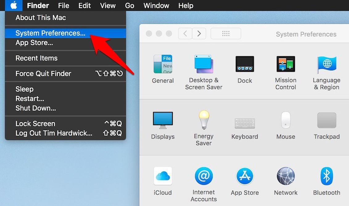 Apple Mac System Preferences option