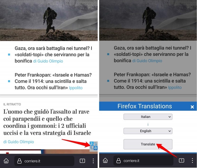 auto translate webpage on Firefox Android