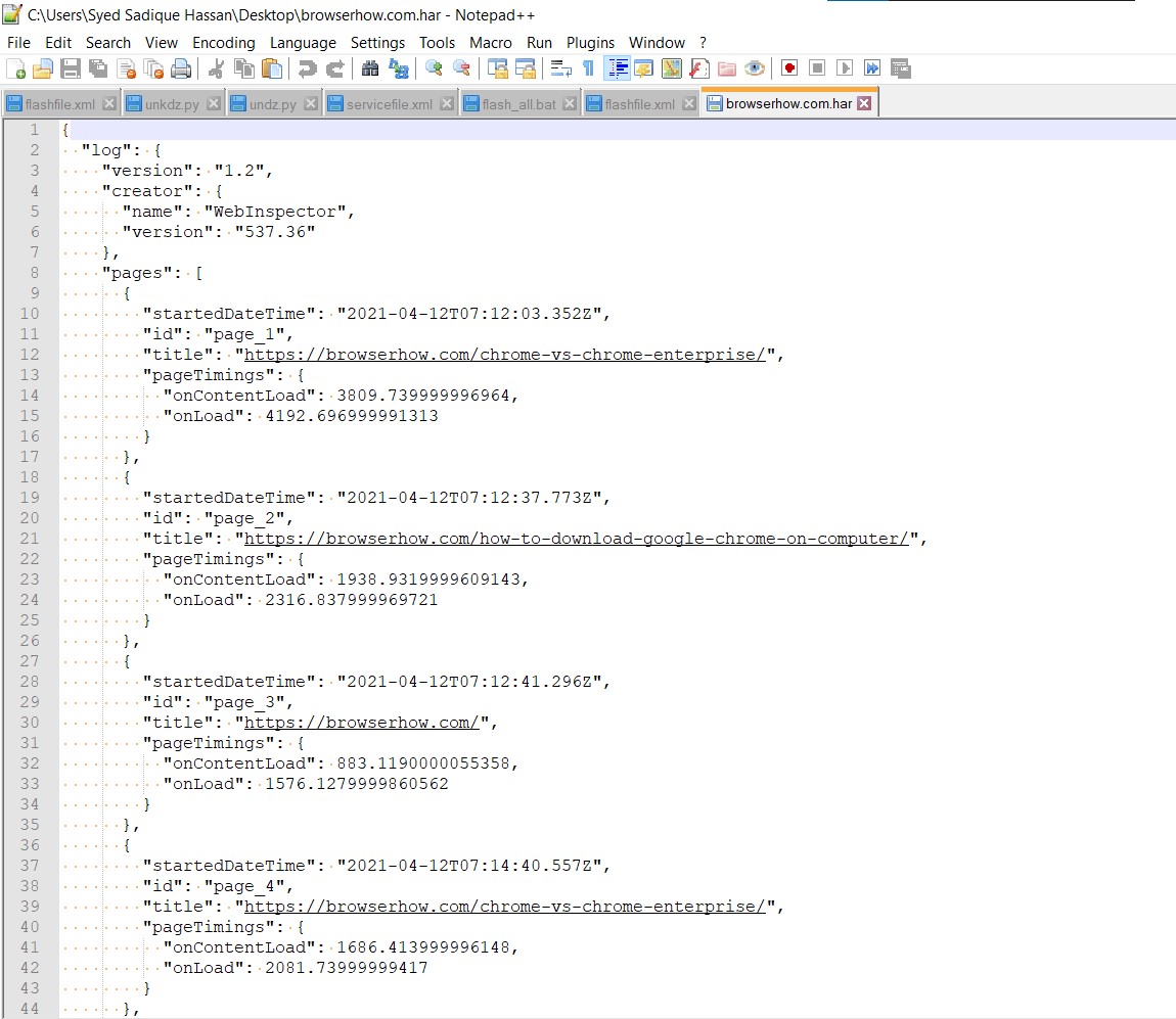 BrowserHow.com Generate HAR file