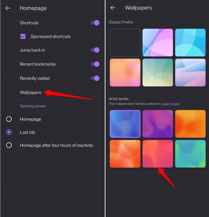 change background wallpaper on Firefox