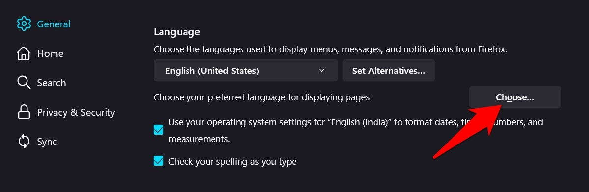 Choose preferred language for displaying pages in Firefox