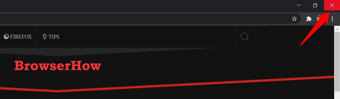 Close button on Chrome for Windows