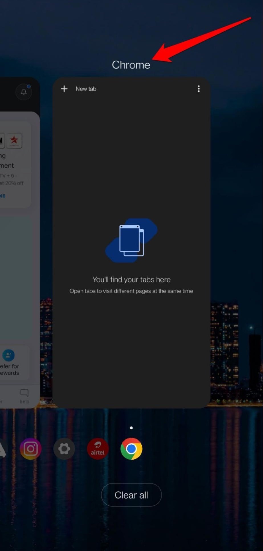 Close Chrome app from the App Switcher