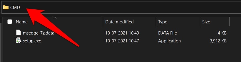 CMD folder in Microsoft Edge browser