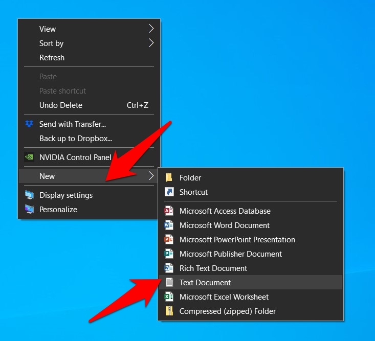 Create New Text Document in Windows