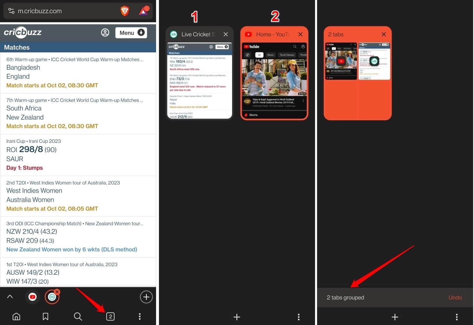 Create Tab Groups in Brave for Android