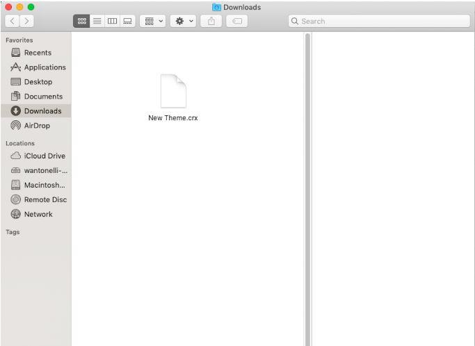 Custom Theme File Downloaded for Chrome