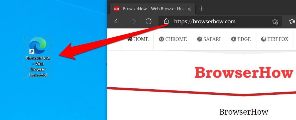 Drag and drop padlock link to windows desktop