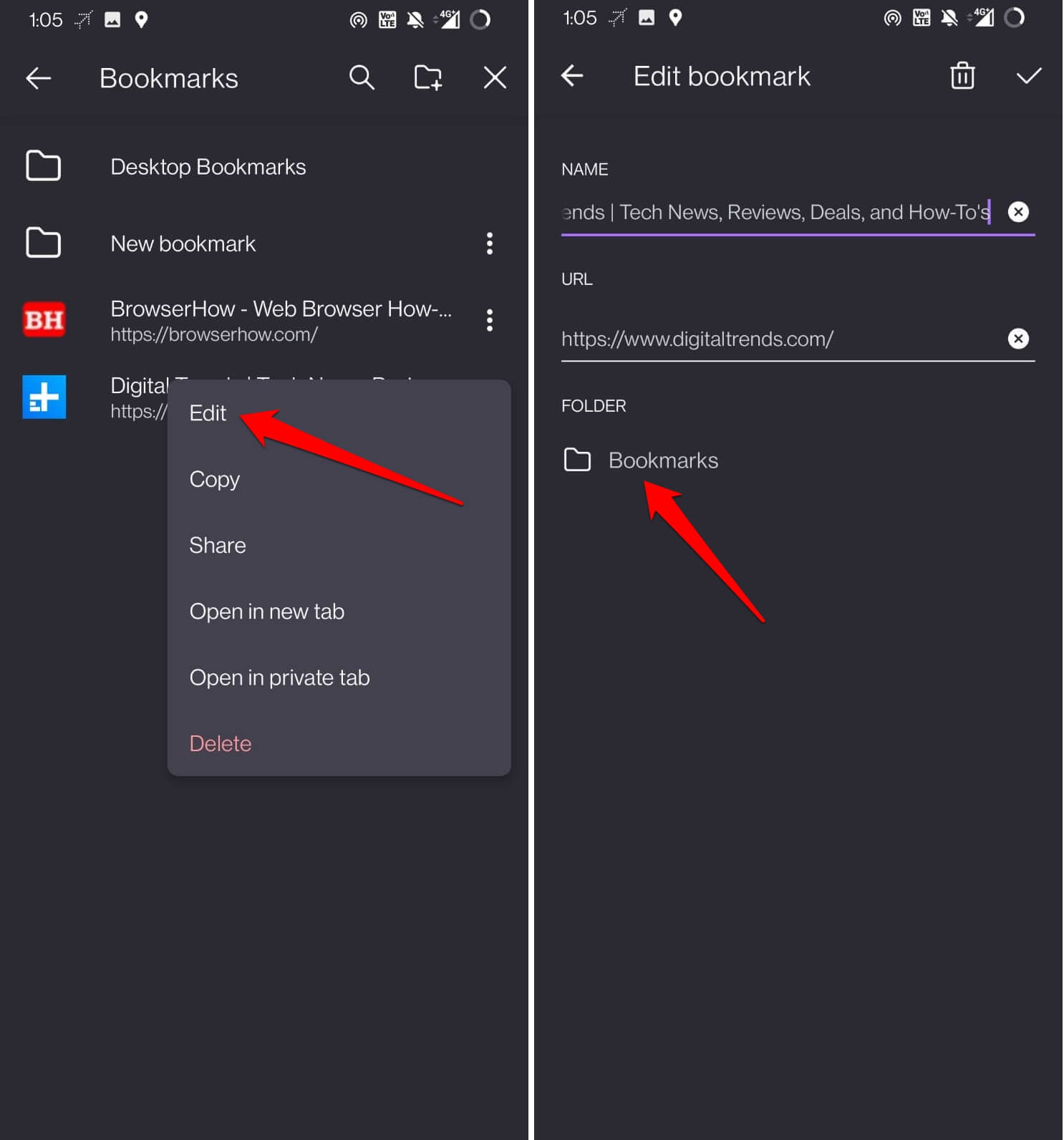 edit bookmark folder