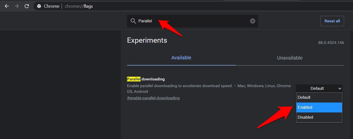Enable Parallel Downloading Chrome Flag
