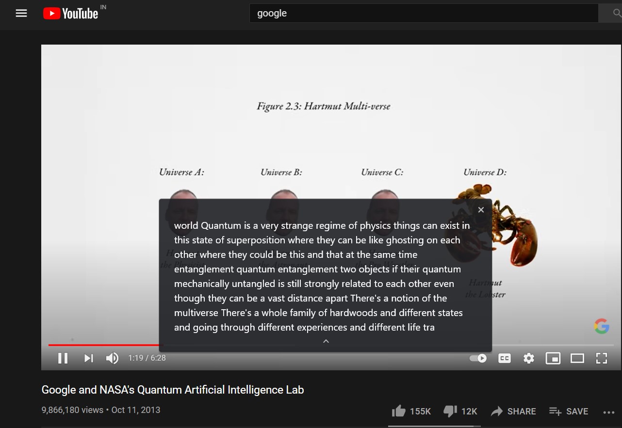 Expand Closed Live Caption in Chrome