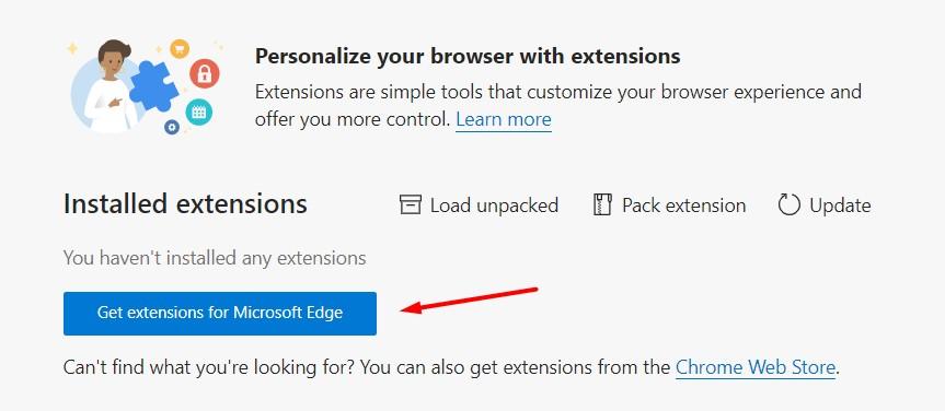 Get extensions for Microsoft Edge