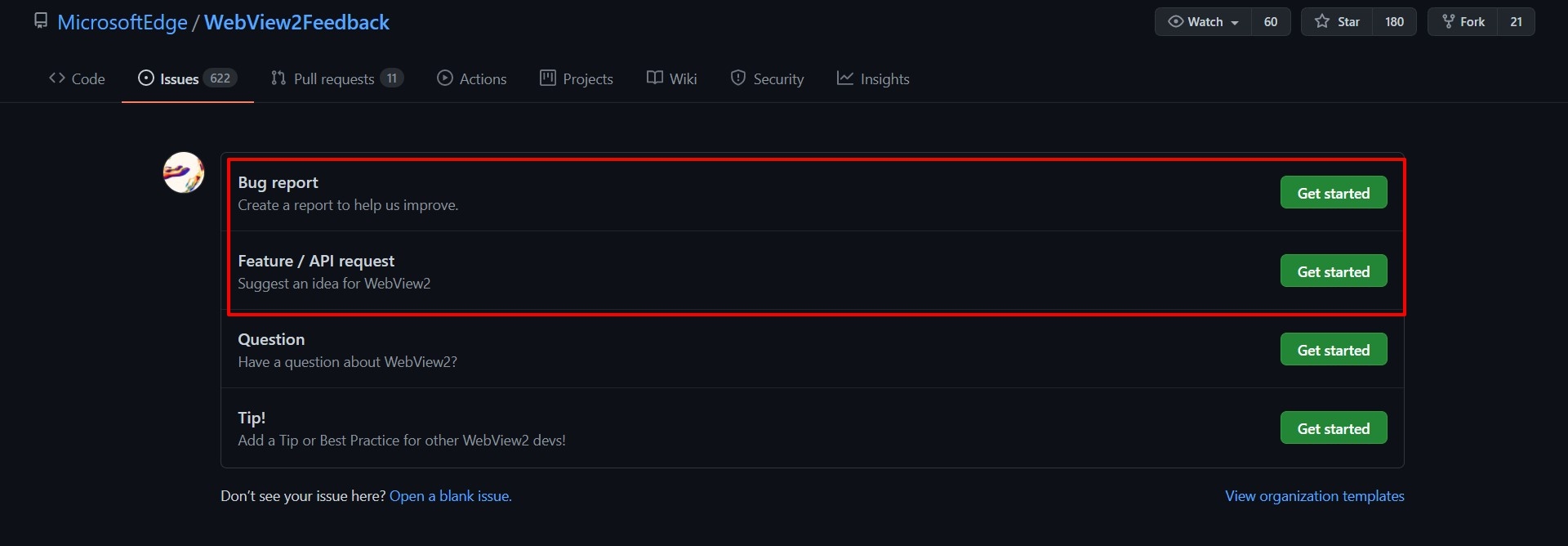 Github Web2View Feedback Bug Report and Feature Request
