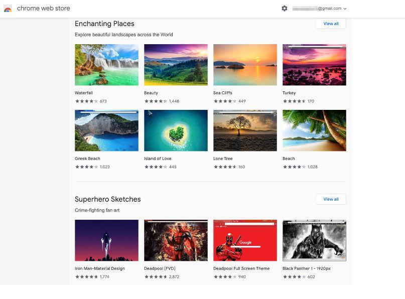 Google Chrome Web Store Themes Collection