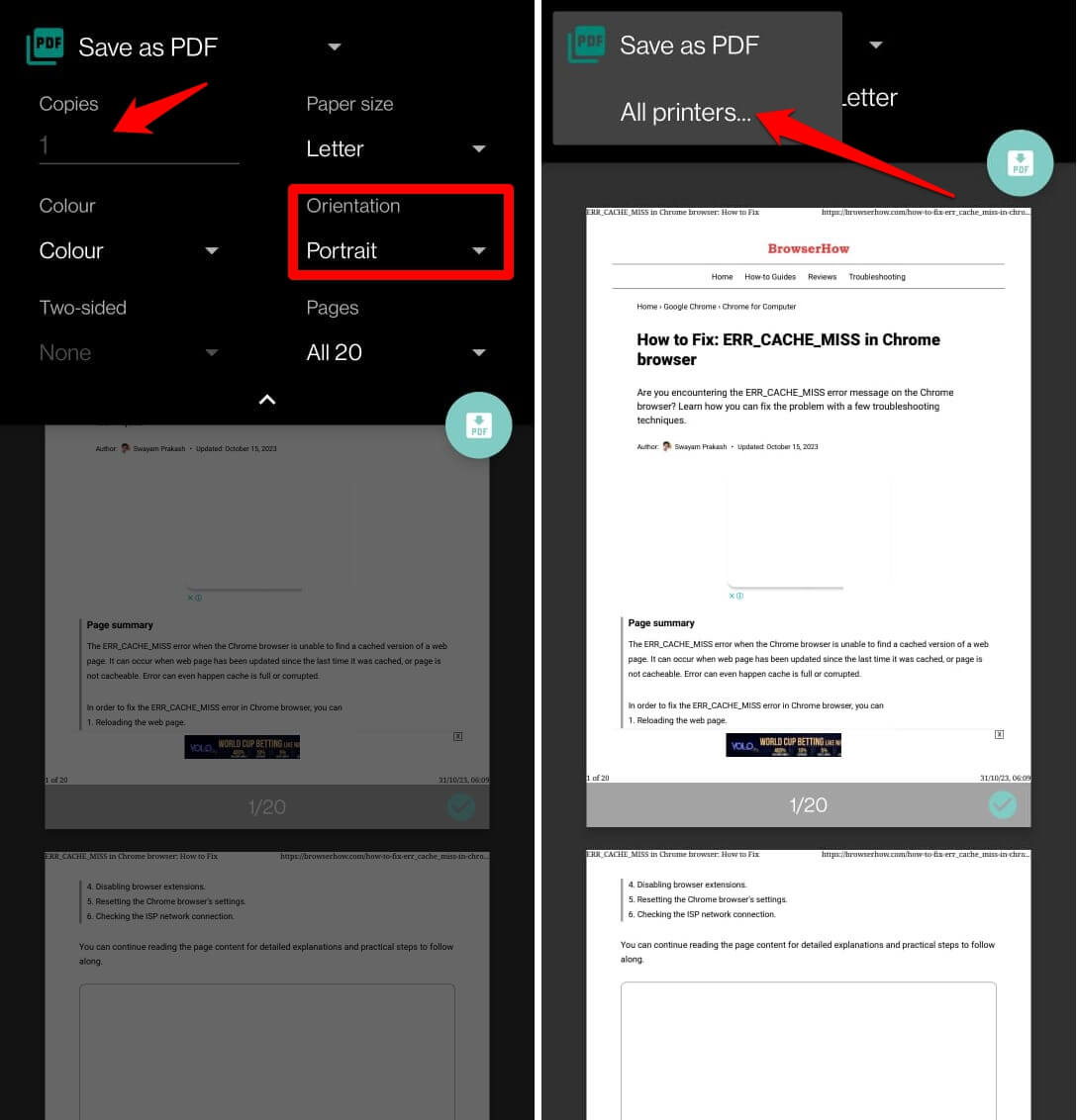 issue print command for printing webpage on Firefox