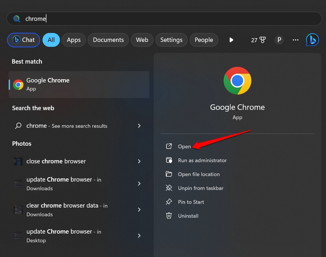 launch Google Chrome