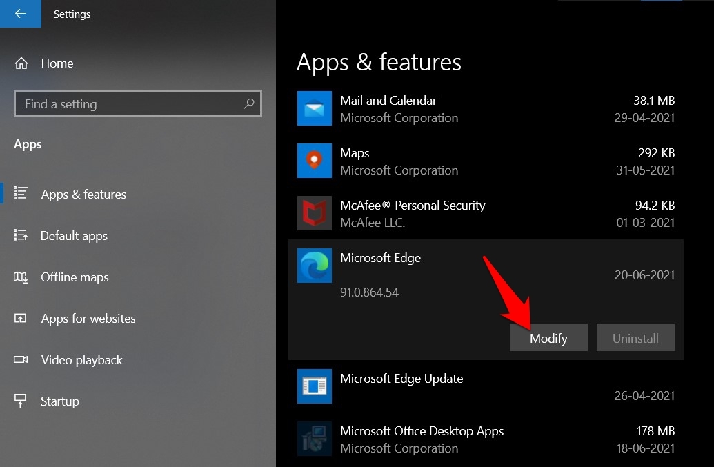 Modify Microsoft Edge browser App and Feature