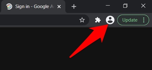 Profile icon in chrome computer