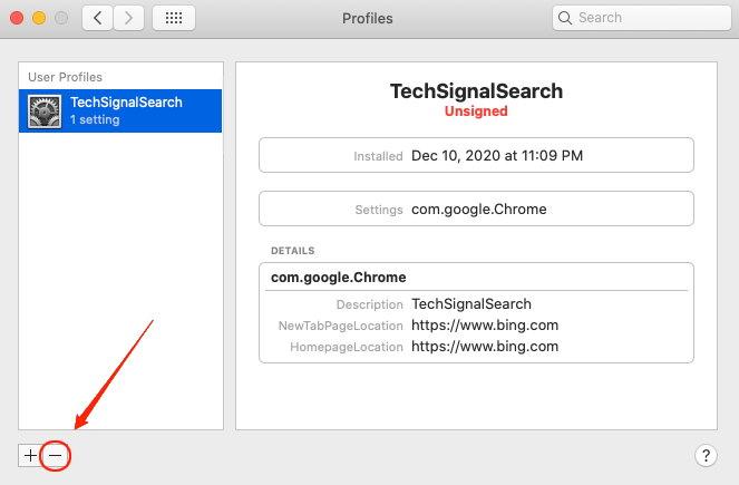 Remove Profiles from the Mac Computer