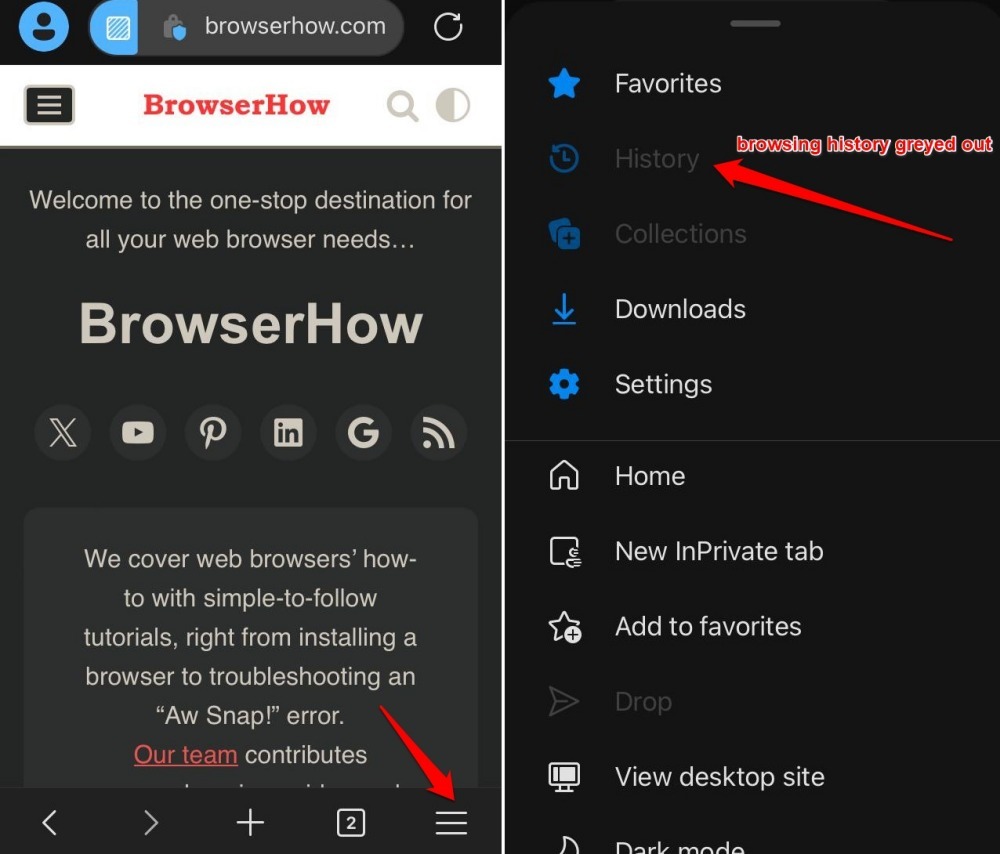 reopen closed tabs in Edge InPrivate mode