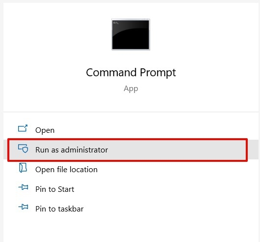 Run Command Prompt as Administrator