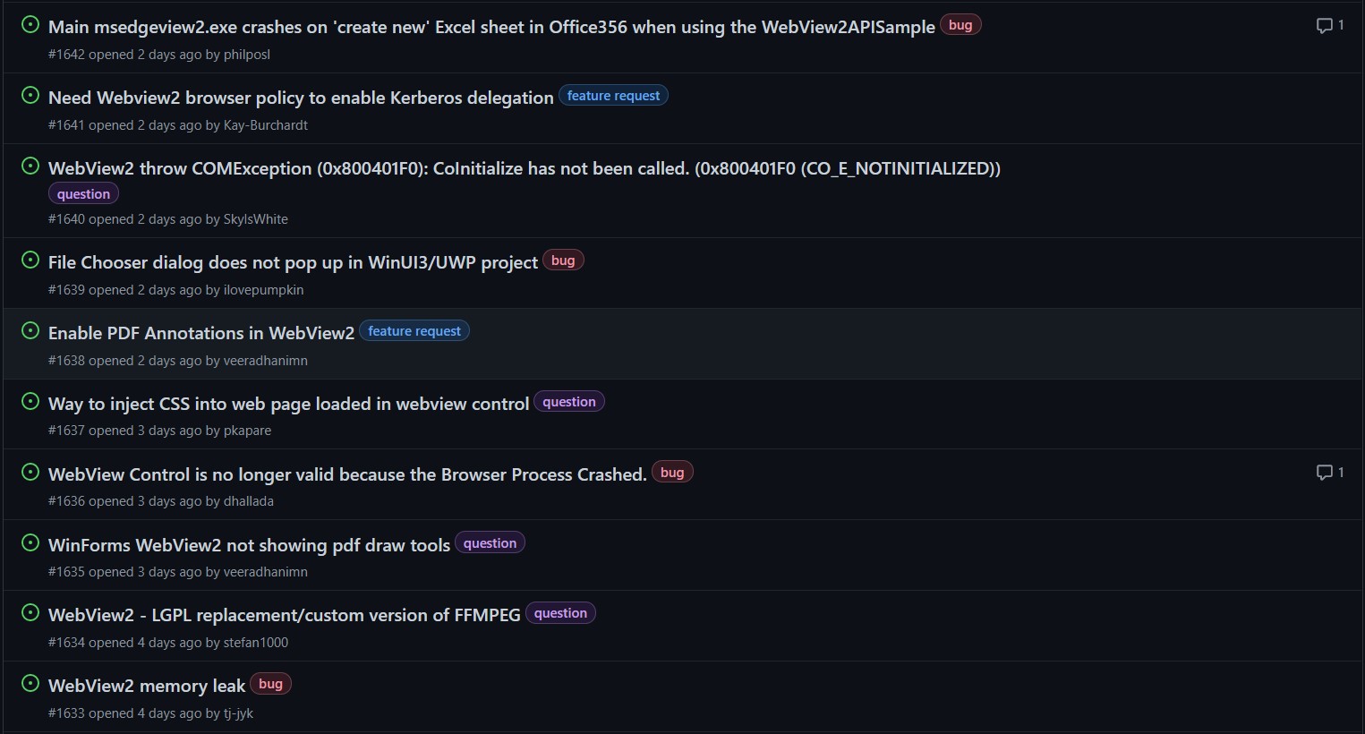 Search Existing Edge Issues Reports to avoid duplicate