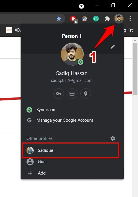 Select Chrome Profile in Google Chrome
