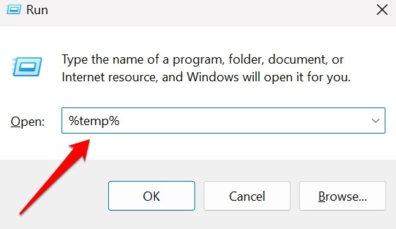 temp command in run window