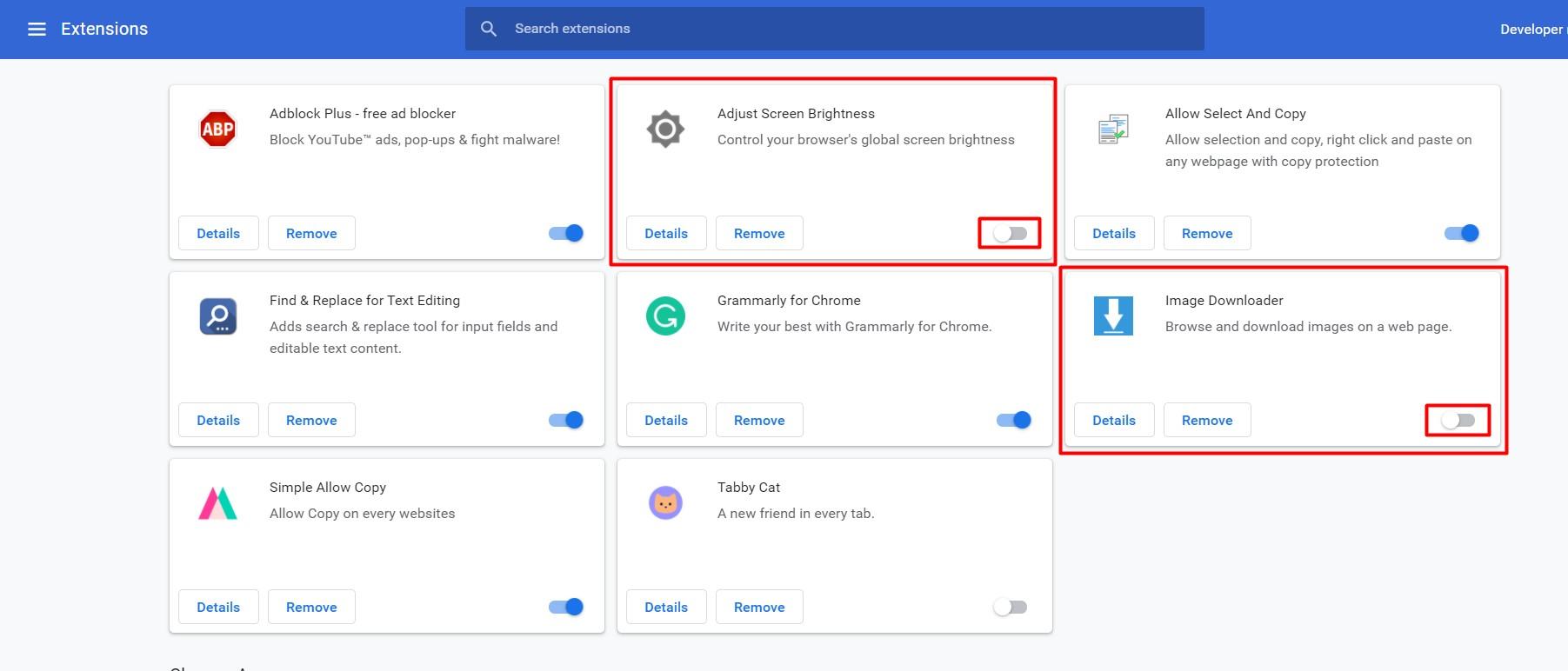 Temporary Disable Google Chrome Extension
