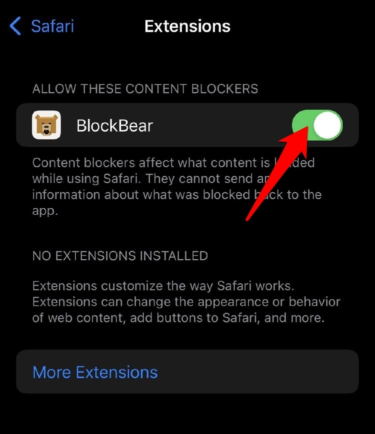 Toggle Button for Safari Extensions