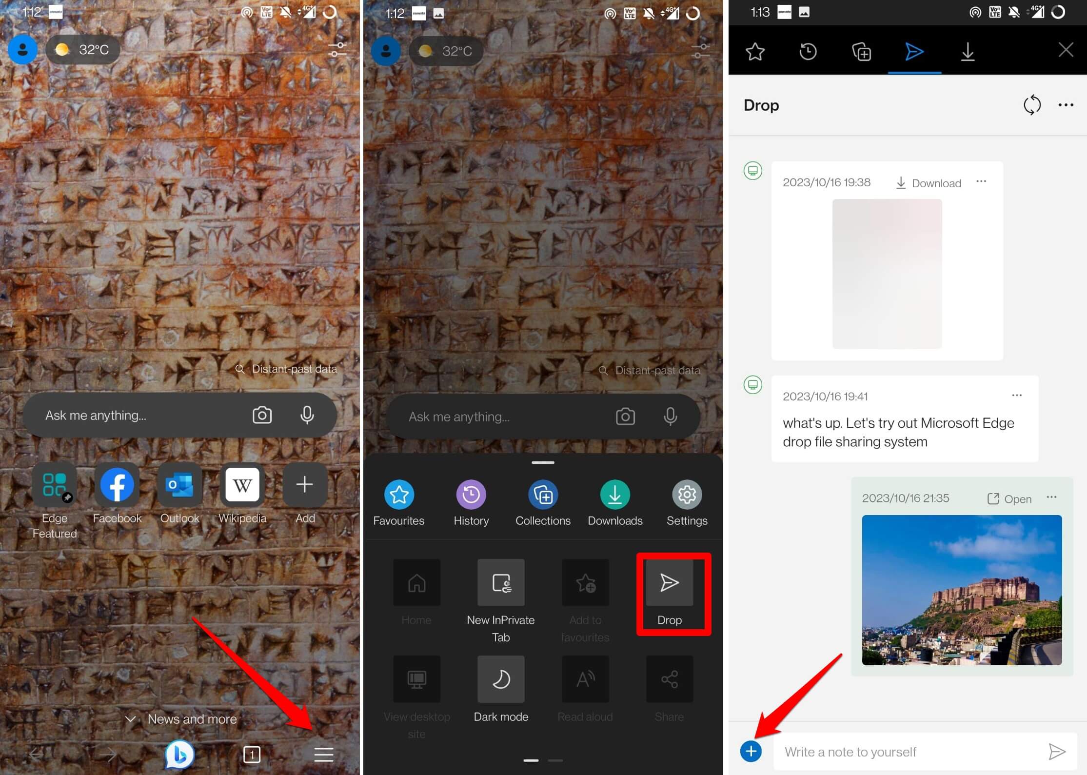 transfer files on smartphone using Drop