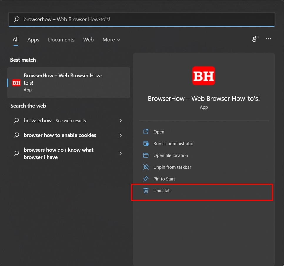 Uninstall Chrome PWA App from Windows Installer