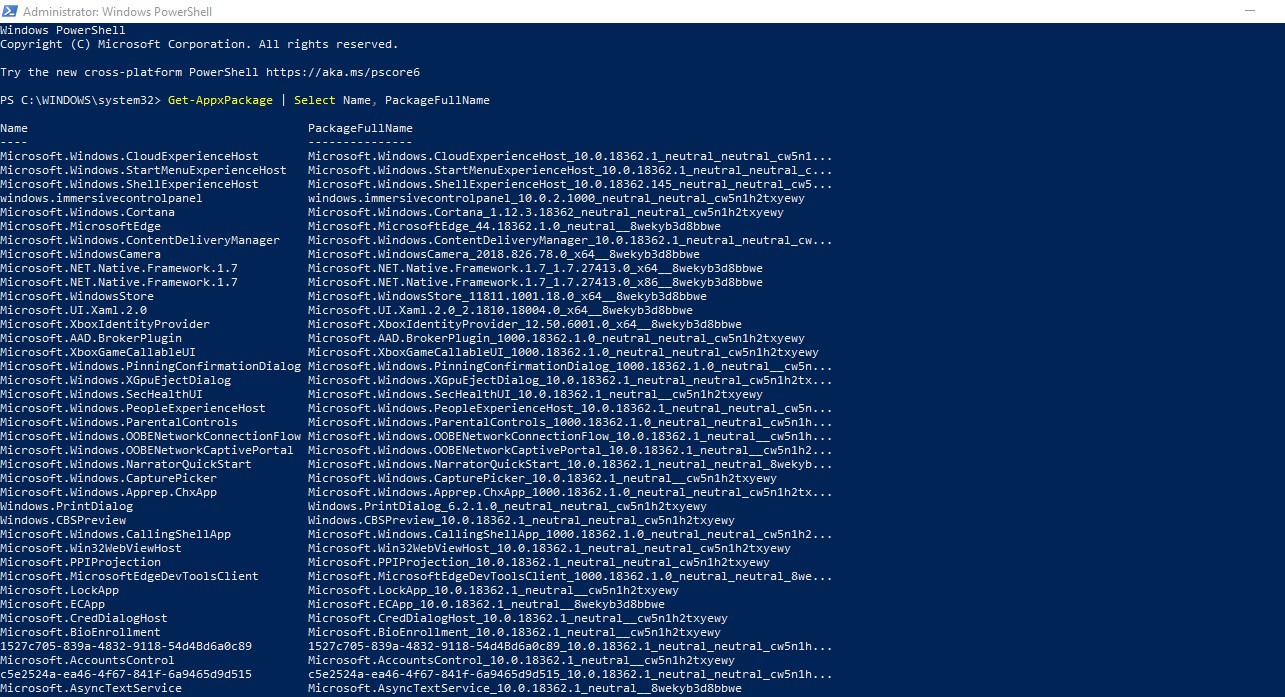 Uninstall Microsoft Edge using Windows PowerShell Command