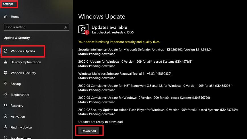 Update Windows OS