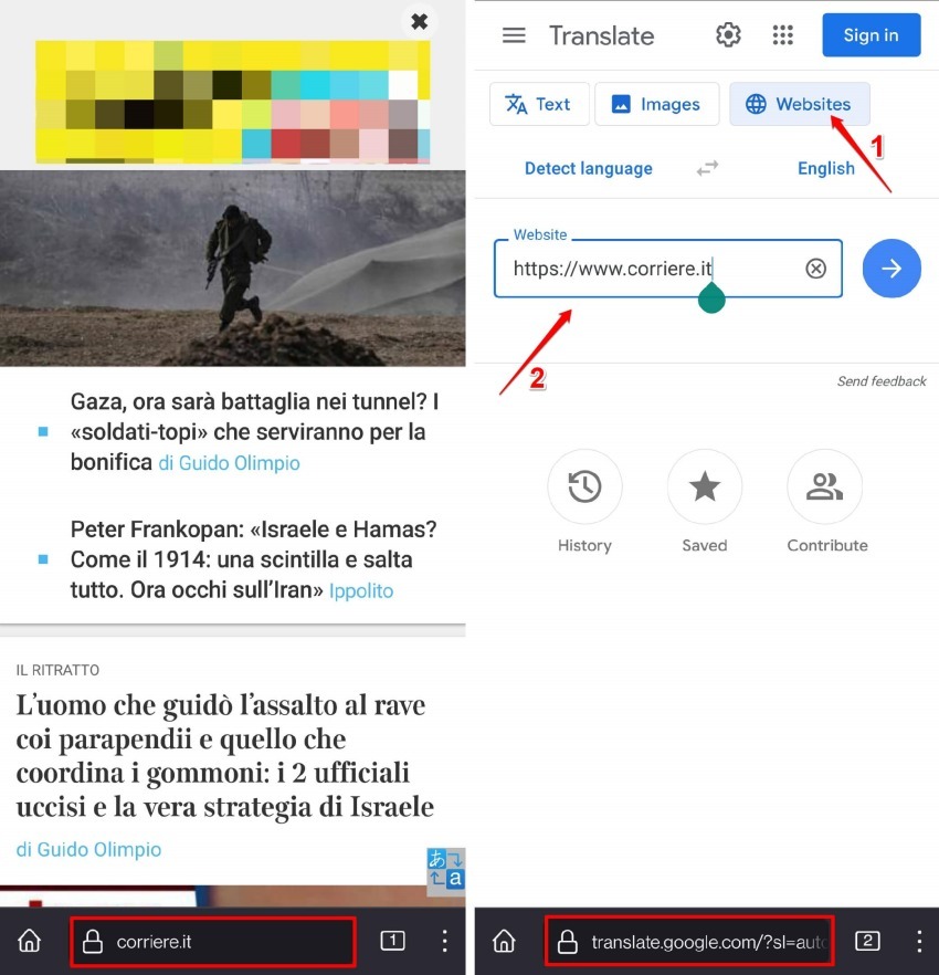 use google translator to translate a webpage on Firefox