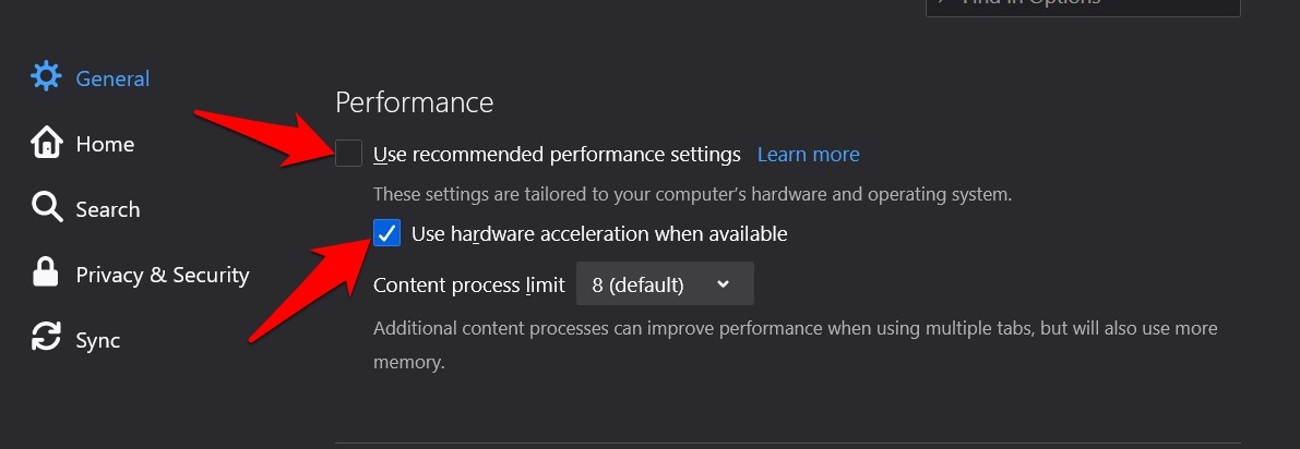 Use Hardware Acceleration when available in Firefox