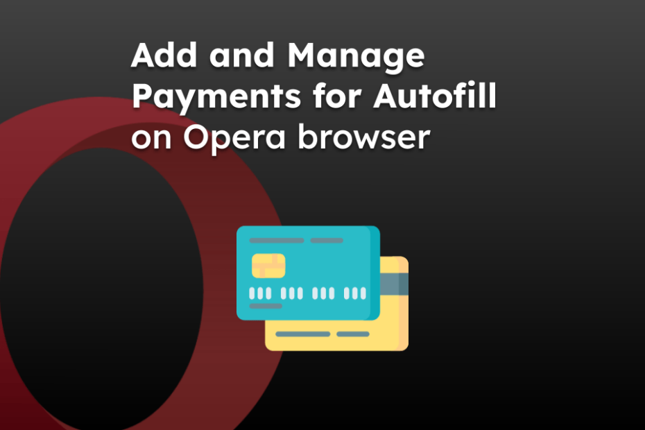 Add and Manage Payments for Autofill on Opera browser