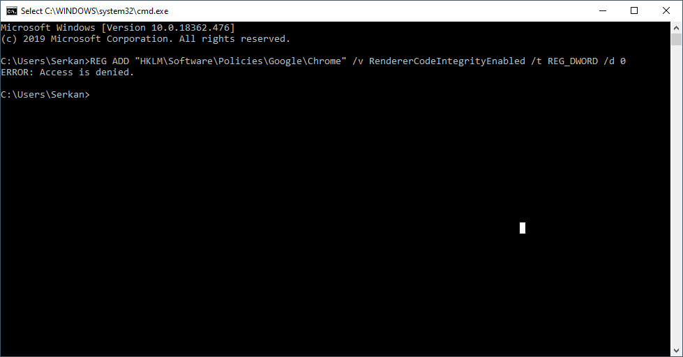 Add Registry Key in Chrome Browser on Window