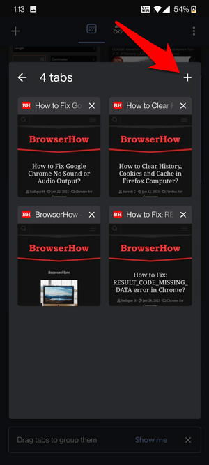 Add Tabs into existing Group Tabs