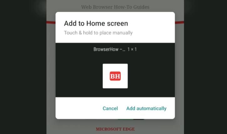 Add to Home screen automatically Chrome Android