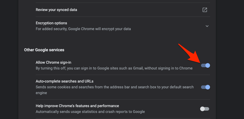 Allow Chrome Sign-in option in Chrome Computer browser