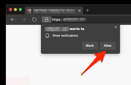 Allow or Block Site Notification in Edge Computer