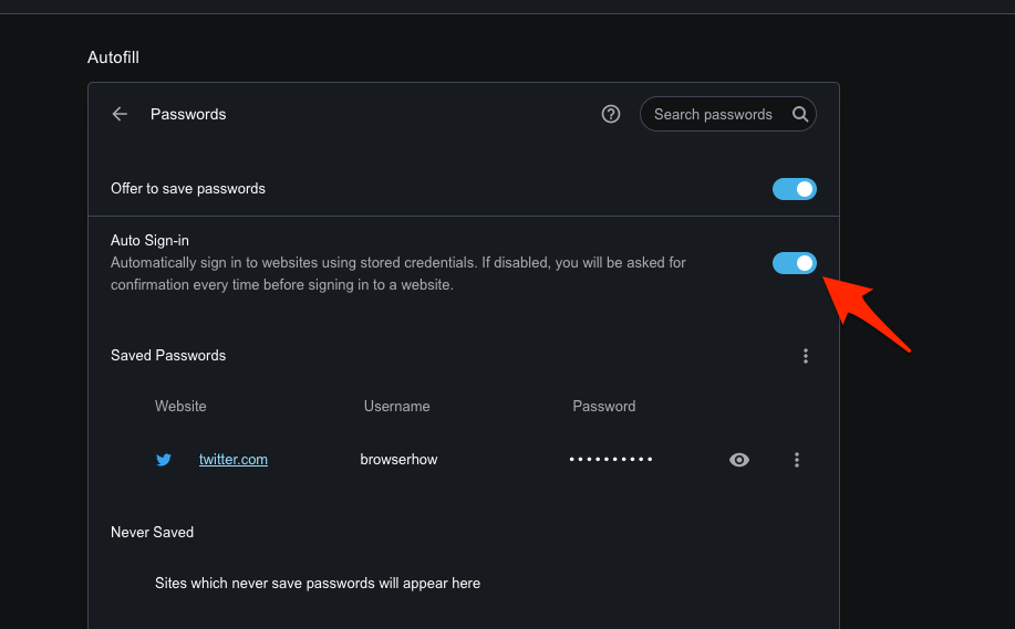 Auto Sign-in with stored credentials in opera computer