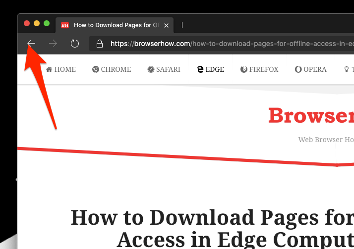 Backward Navigation in Edge Computer