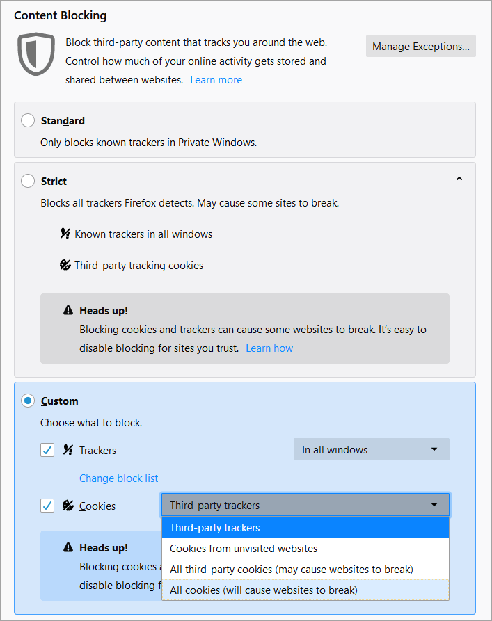 Block Ads In Firefox Computer With Content Blocking Features