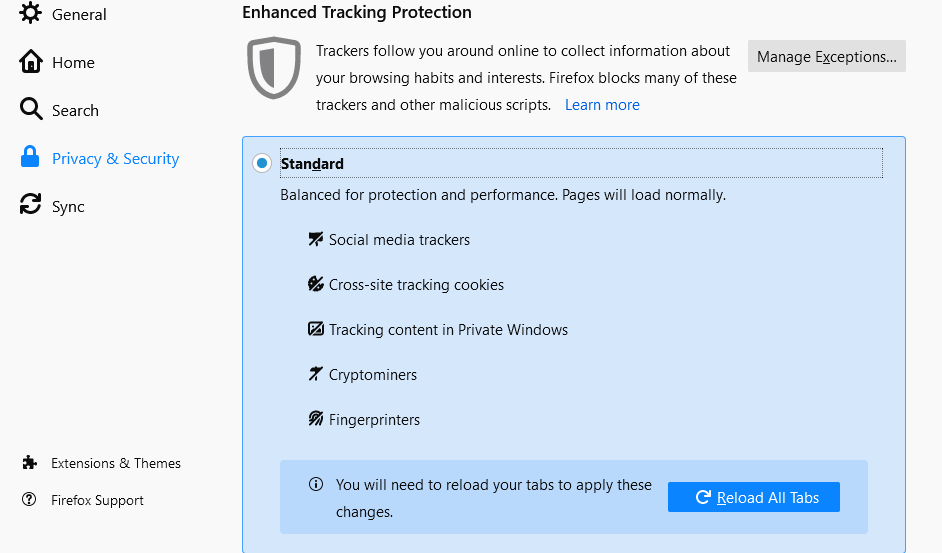Block Ads In Firefox Computer With Content Blocking Features