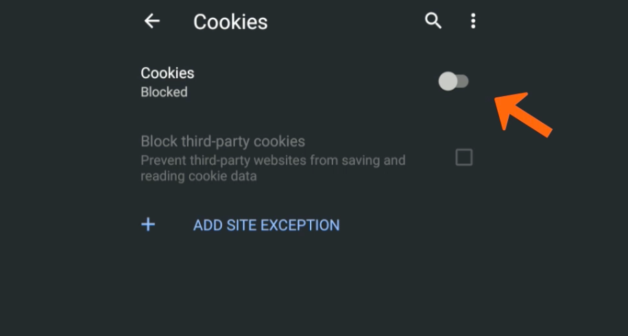 Block Cookies on Chrome Android