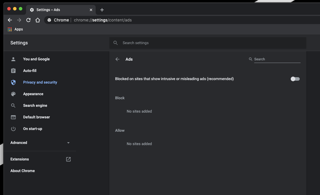 Block Intrusive and Misleading ads in Chrome Computer