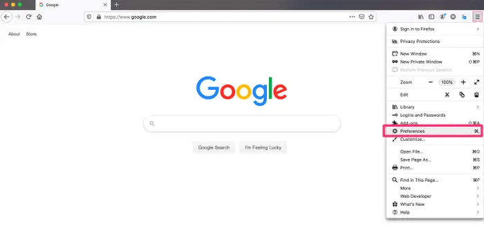 Change Firefox homeopage using prefrences menu